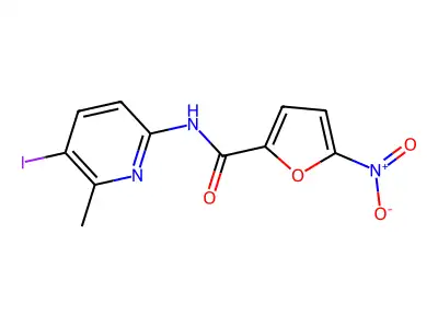 N-(5-iodo-6-methylpyridin-2-yl)-5-nitrofuran-2-carboxamide structure