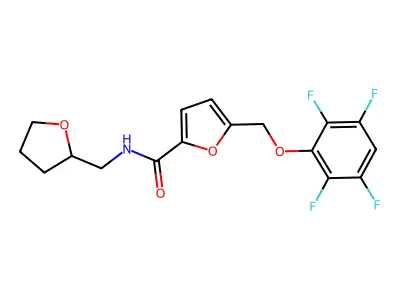 N-(oxolan-2-ylmethyl)-5-[(2,3,5,6-tetrafluorophenoxy)methyl]furan-2-carboxamide structure
