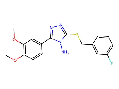 3-(3,4-Dimethoxyphenyl)-5-((3-fluorobenzyl)thio)-4H-1,2,4-triazol-4-amine structure
