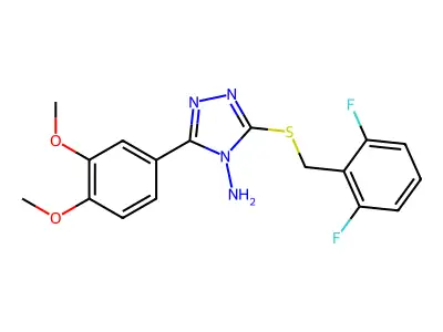 3-((2,6-Difluorobenzyl)thio)-5-(3,4-dimethoxyphenyl)-4H-1,2,4-triazol-4-ylamine structure