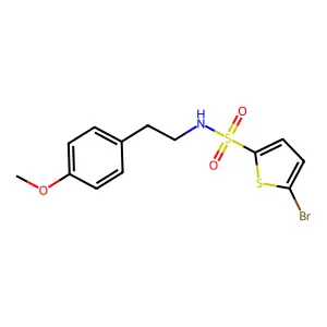 5-bromo-N-[2-(4-methoxyphenyl)ethyl]thiophene-2-sulfonamide structure