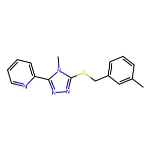 4-Methyl-3-[(3-methylphenyl)methylthio]-5-(2-pyridyl)-1,2,4-triazole structure