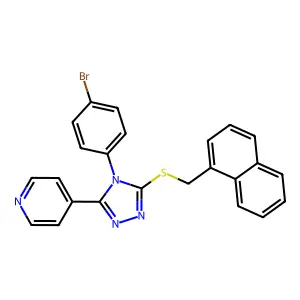 4-(4-(4-Bromophenyl)-5-((1-naphthylmethyl)thio)-4H-1,2,4-triazol-3-YL)pyridine structure