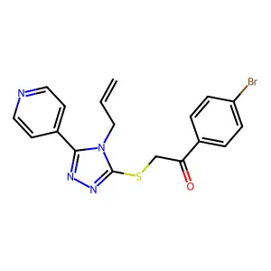 1-(4-bromophenyl)-2-{[4-(prop-2-en-1-yl)-5-(pyridin-4-yl)-4H-1,2,4-triazol-3-yl]sulfanyl}ethanone structure