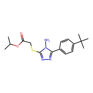 Isopropyl ((4-amino-5-(4-tert-butylphenyl)-4H-1,2,4-triazol-3-YL)thio)acetate structure