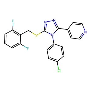 4-{4-(4-chlorophenyl)-5-[(2,6-difluorobenzyl)sulfanyl]-4H-1,2,4-triazol-3-yl}pyridine structure