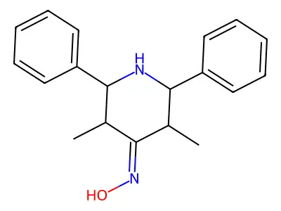 3,5-Dimethyl-2,6-diphenyl-piperidin-4-one oxime structure