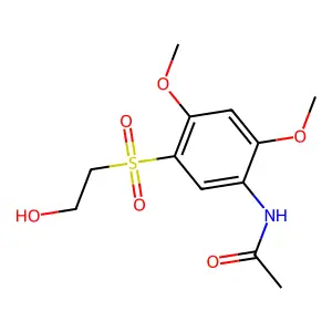 N-(5-((2-Hydroxyethyl)sulfonyl)-2,4-dimethoxyphenyl)acetamide structure