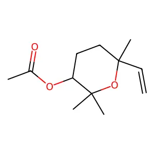 2H-Pyran-3-ol, 6-ethenyltetrahydro-2,2,6-trimethyl-, 3-acetate structure
