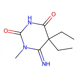 2,4(1H,3H)-Pyrimidinedione, 5,5-diethyldihydro-6-imino-1-methyl- structure