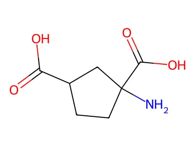 1-amino-1,3-dicarboxycyclopentane, trans-(1R,3S)- structure