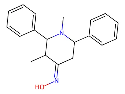 1,3-Dimethyl-2,6-diphenyl piperidin-4-one oxime structure