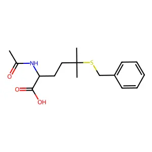 2-Acetamido-5-benzylsulfanyl-5-methylhexanoic acid structure