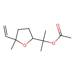 2-Furanmethanol, 5-ethenyltetrahydro-alpha,alpha,5-trimethyl-, 2-acetate structure