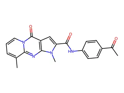 N-(4-acetylphenyl)-1,9-dimethyl-4-oxo-1,4-dihydropyrido[1,2-a]pyrrolo[2,3-d]pyrimidine-2-carboxamide structure