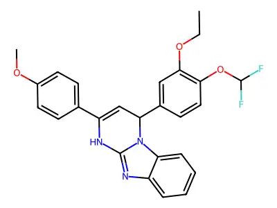 4-[4-(difluoromethoxy)-3-ethoxyphenyl]-2-(4-methoxyphenyl)-4,10-dihydropyrimido[1,2-a]benzimidazole structure