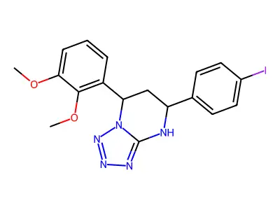 7-(2,3-dimethoxyphenyl)-5-(4-iodophenyl)-1,5,6,7-tetrahydrotetrazolo[1,5-a]pyrimidine structure