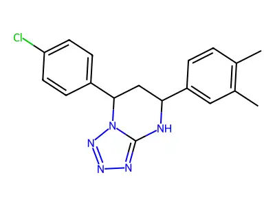 7-(4-chlorophenyl)-5-(3,4-dimethylphenyl)-1,5,6,7-tetrahydrotetrazolo[1,5-a]pyrimidine structure