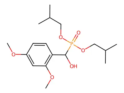 Bis(2-methylpropoxy)phosphoryl-(2,4-dimethoxyphenyl)methanol structure