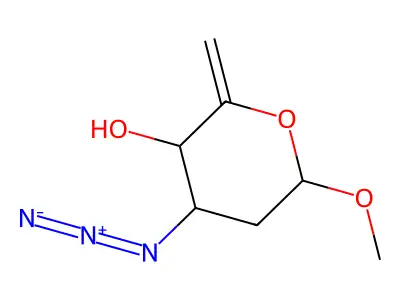 4-Azido-6-methoxy-2-methylideneoxan-3-ol structure