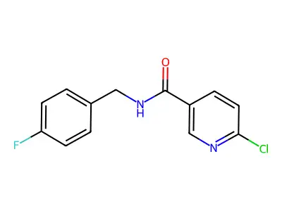 6-chloro-N-[(4-fluorophenyl)methyl]pyridine-3-carboxamide structure