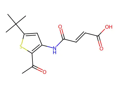 4-[(2-Acetyl-5-tert-butylthiophen-3-yl)amino]-4-oxobut-2-enoic acid structure