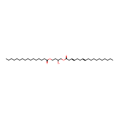 (4-hexadecanoyloxy-2-hydroxybutyl) (3E,7E)-octadeca-3,7-dienoate structure