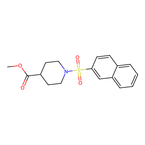 Methyl 1-(naphthalen-2-ylsulfonyl)piperidine-4-carboxylate structure