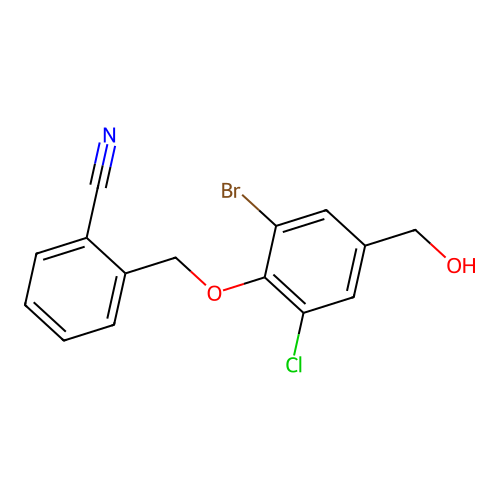 2-[[2-Bromo-6-chloro-4-(hydroxymethyl)phenoxy]methyl]benzonitrile structure