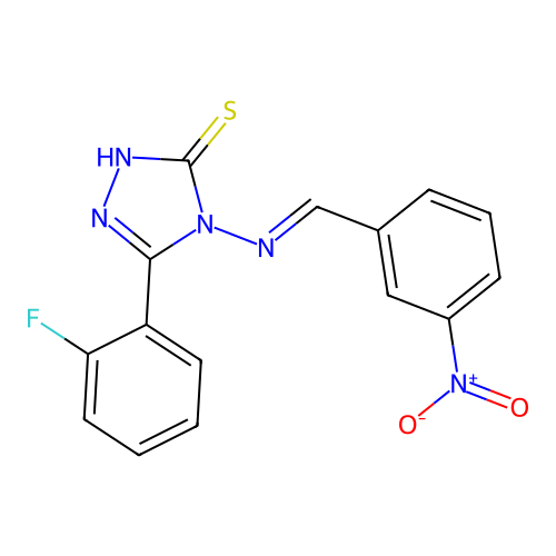 5-(2-Fluorophenyl)-4-((3-nitrobenzylidene)amino)-4H-1,2,4-triazole-3-thiol structure