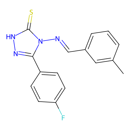 5-(4-Fluorophenyl)-4-((3-methylbenzylidene)amino)-4H-1,2,4-triazole-3-thiol structure