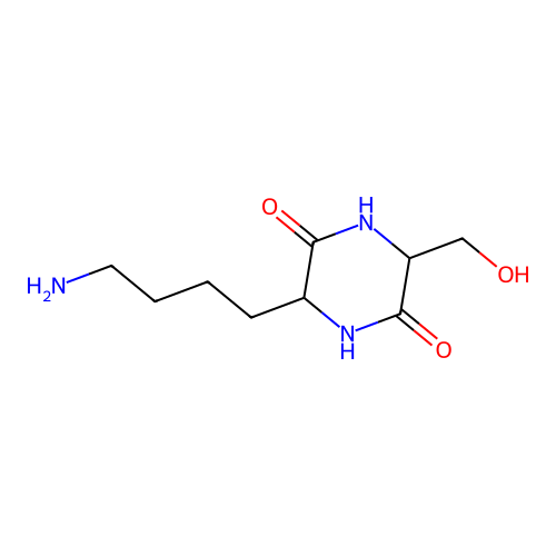 2,5-Piperazinedione, 3-(4-aminobutyl)-6-(hydroxymethyl)- structure