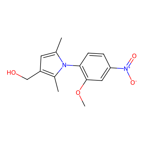[1-(2-methoxy-4-nitrophenyl)-2,5-dimethyl-1H-pyrrol-3-yl]methanol structure