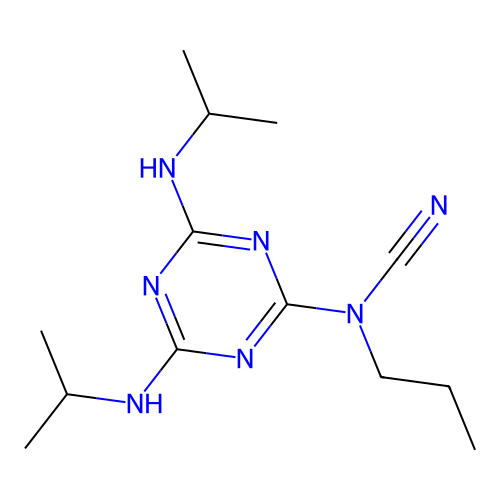 [4,6-Bis(propan-2-ylamino)-1,3,5-triazin-2-yl]propylcyanamide structure