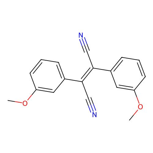 (E)-2,3-bis(3-methoxyphenyl)but-2-enedinitrile structure