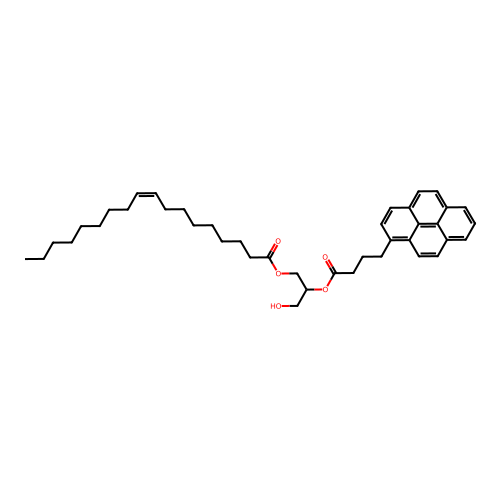 rac-1-Oleyl-2-4-(3-pyrenyl)butanoylglycerol structure