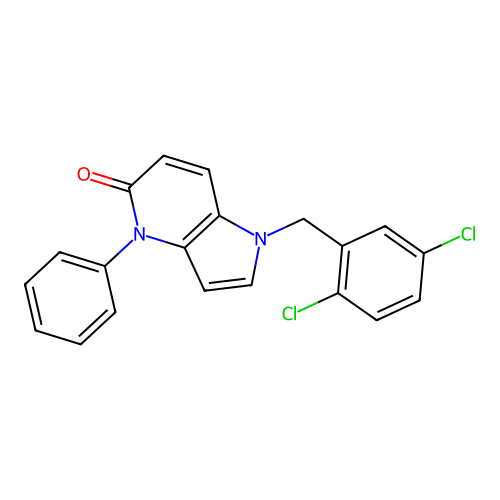 5h-pyrrolo[3,2-b]pyridin-5-one,1-[(2,5-dichlorophenyl)methyl]-1,4-dihydro-4-phenyl- structure