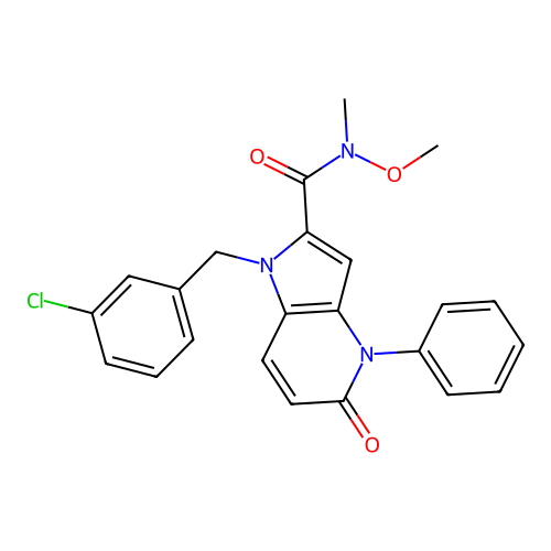 1h-pyrrolo[3,2-b]pyridine-2-carboxamide,1-[(3-chlorophenyl)methyl]-4,5-dihydro-n-methoxy-n-methyl-5-oxo-4-phenyl- structure
