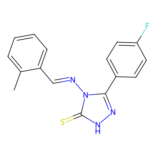 5-(4-Fluorophenyl)-4-((2-methylbenzylidene)amino)-4H-1,2,4-triazole-3-thiol structure