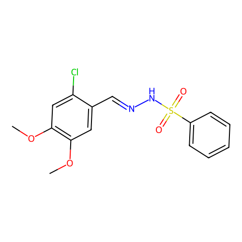 N'-(2-chloro-4,5-dimethoxybenzylidene)benzenesulfonohydrazide structure