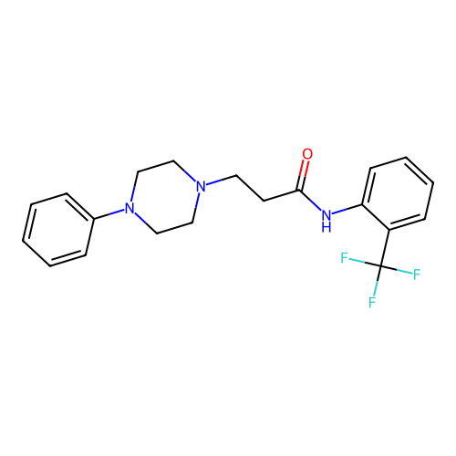 3-(4-phenylpiperazin-1-yl)-N-[2-(trifluoromethyl)phenyl]propanamide structure