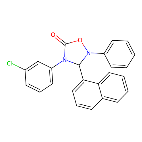 4-(3-Chlorophenyl)-3-naphthalen-1-yl-2-phenyl-1,2,4-oxadiazolidin-5-one structure