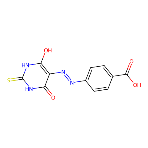 4-[2-(4,6-dioxo-2-sulfanylidene-1,3-diazinan-5-ylidene)hydrazinyl]benzoic Acid structure