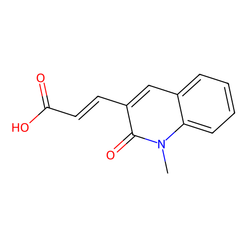 (2E)-3-(1-methyl-2-oxo-1,2-dihydroquinolin-3-yl)prop-2-enoic acid structure