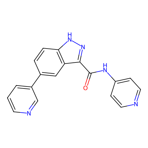 5-(3-Pyridinyl)-N-4-pyridinyl-1H-indazole-3-carboxamide structure