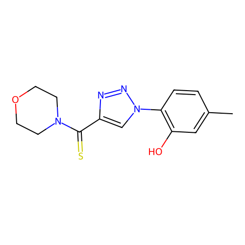 [1-(2-hydroxy-4-methylphenyl)-1H-1,2,3-triazol-4-yl](morpholin-4-yl)methanethione structure
