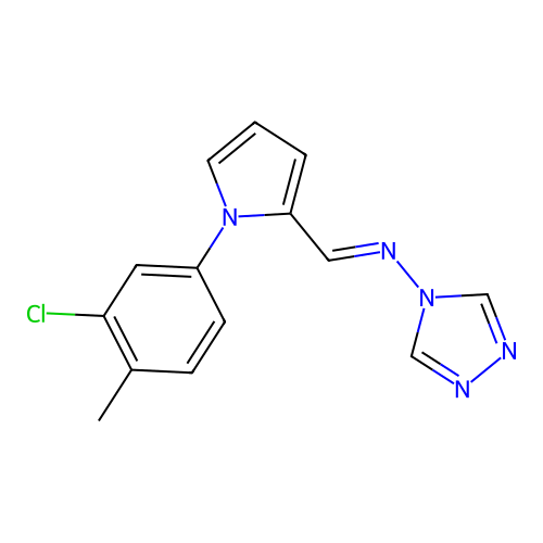 N-{(E)-[1-(3-chloro-4-methylphenyl)-1H-pyrrol-2-yl]methylidene}-4H-1,2,4-triazol-4-amine structure