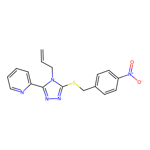 3-[(4-Nitrophenyl)methylthio]-4-prop-2-enyl-5-(2-pyridyl)-1,2,4-triazole structure
