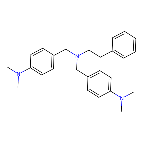 4,4'-{[(2-phenylethyl)imino]dimethanediyl}bis(N,N-dimethylaniline) structure