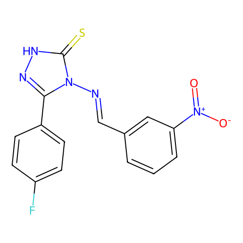 5-(4-Fluorophenyl)-4-((3-nitrobenzylidene)amino)-4H-1,2,4-triazole-3-thiol structure